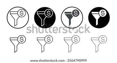 Funnel with dollar sign icon simple vector symbol