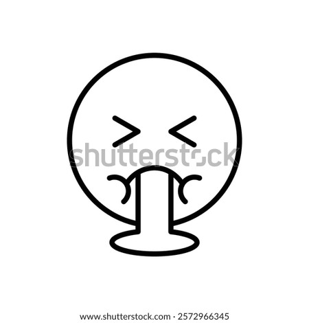 Nauseated emoji icon simple vector symbol