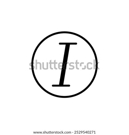 Italic icon Thin vector set