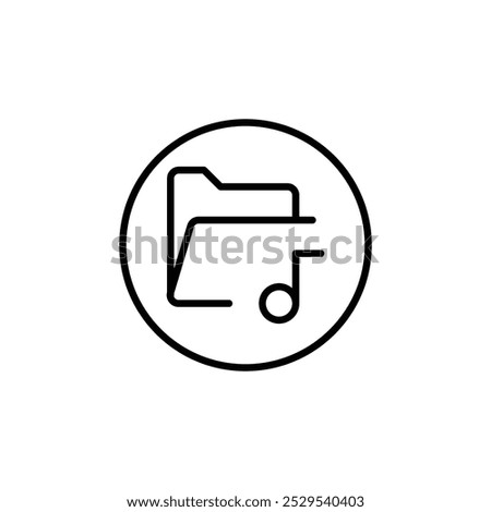 Music folder icon Thin vector set