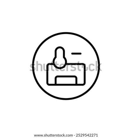 Air conditioner minus temperature icon Thin vector set