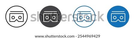 Vr glasses icon Logo sign in thin line outline