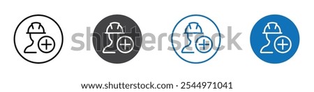 Engineer add icon Logo sign in thin line outline