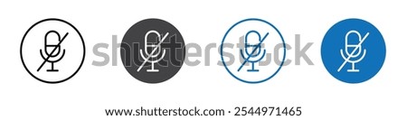 Disable microphone icon Logo sign in thin line outline