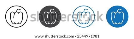 Bell pepper icon Logo sign in thin line outline