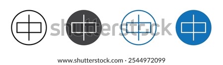 Align horizontal icon Logo sign in thin line outline