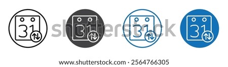 Import export date icon flat editable icon mark set.