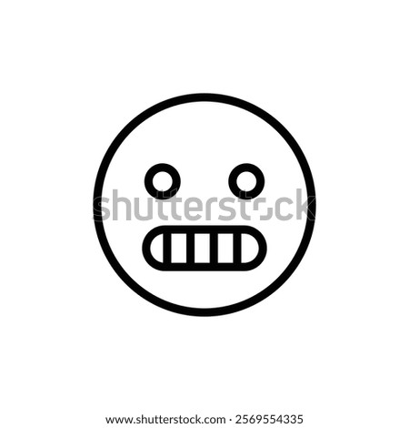 Grimacing face icon Thin vector set