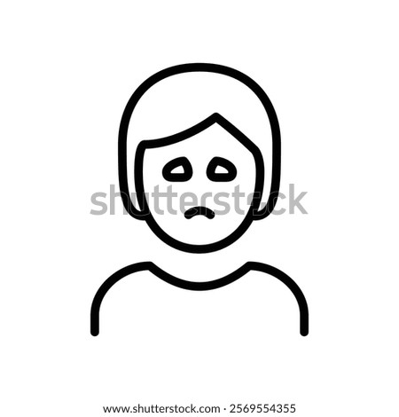 Frowning icon Thin vector set