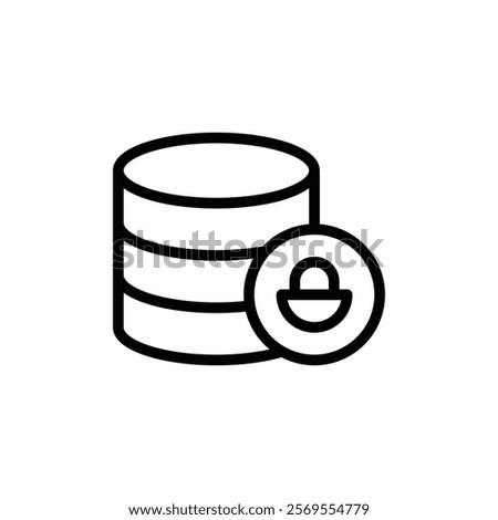 Database lock icon Thin vector set