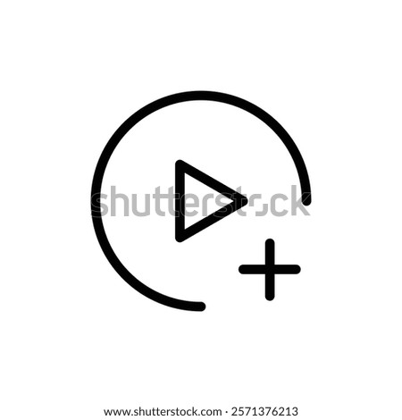 Add video icon Thin vector set