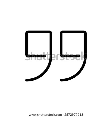 End quotes icon flat editable icon mark