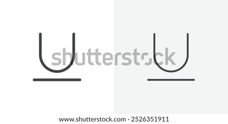 Underline icon flat and simple set design