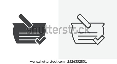 Basket check icon flat and simple set design