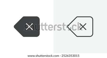 Backspace icon flat and simple set design