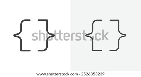 Curly bracket icon flat and simple set design