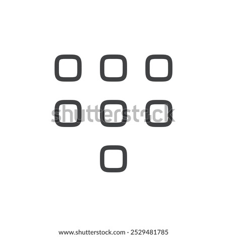 Outline icon showing a phone dial pad, symbolizing telecommunication or contact.