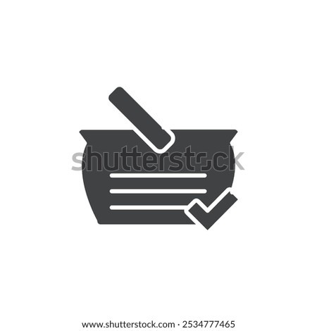 Basket check icon flat and simple set design