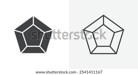 Radar chart icon flat and simple set design