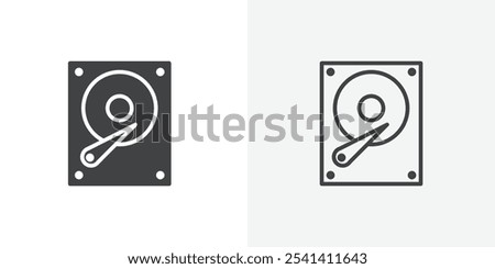 Hdd icon flat and simple set design