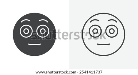 Flushed face icon flat and simple set design