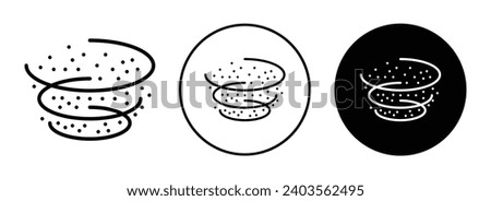 Dust icon. dust devil or dust tornado whirlwind vortices logo set vector. dirt sand particles molecules blow upward due to wind blow symbol. dirty sand air pollution sign