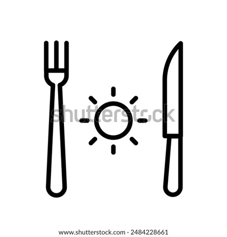 Sunrise Breakfast Icon design in filled and outlined style