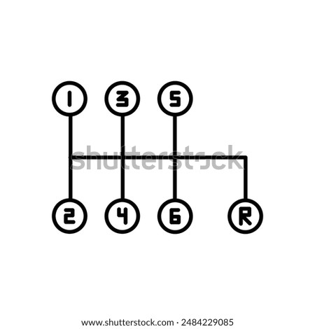 car manual shift lever icon design in filled and outlined style