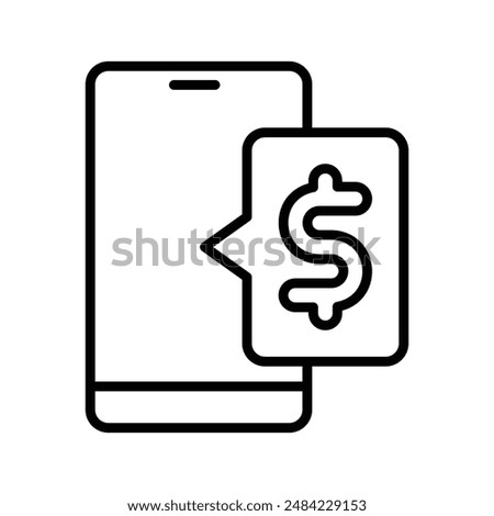 mobile transfer payment icon design in filled and outlined style
