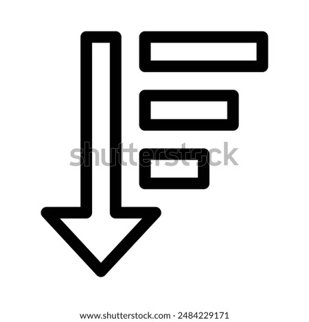 Sort icon design in filled and outlined style