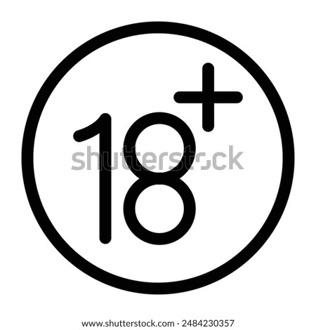 Eighteen plus icon design in filled and outlined style