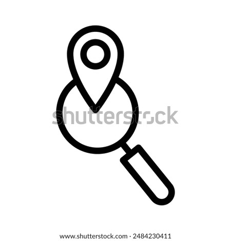 Location search icon design in filled and outlined style