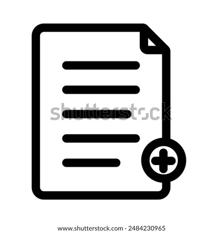 Add new document icon design in filled and outlined style