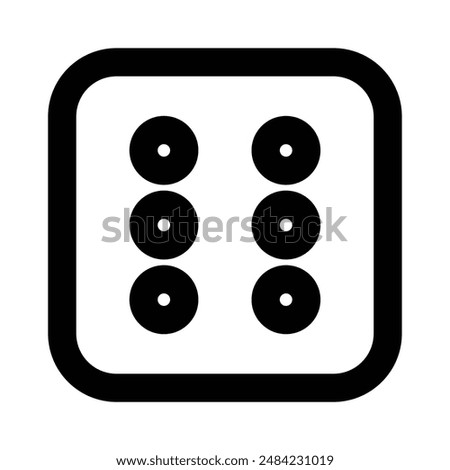 Dice Six Icon design in filled and outlined style