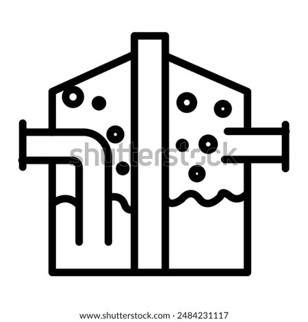 anaerobic digestion biomass icon design in filled and outlined style