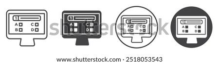 Online exam test icon thin line illustration