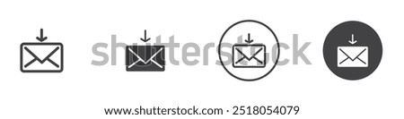 Inbox icon thin line illustration