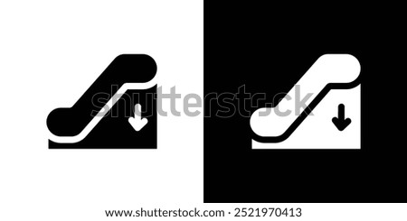 Escalator down icon set vector illustration