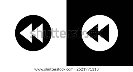 Rewind Previous Back arrow icon set vector illustration