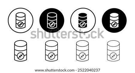 Shrink database icon thin line vector illustration