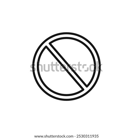 Blocked icon Thin line art isolated