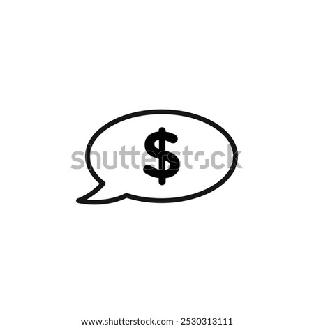 Comment dollar icon Thin line art isolated