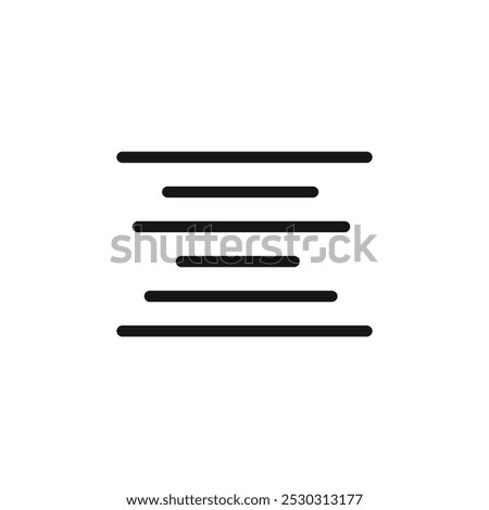 Align center icon Thin line art isolated