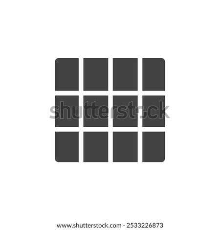 Grid view icon Flat simple outline set