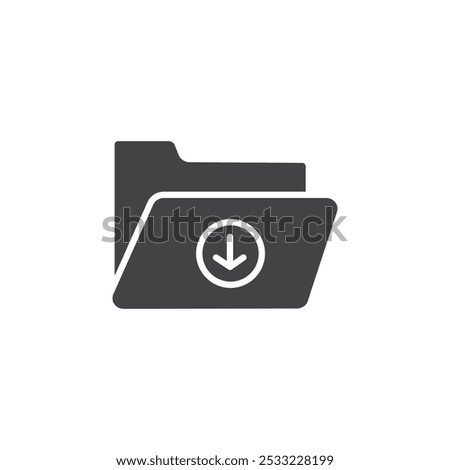 Folder download icon Flat simple outline set