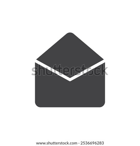 Open envelope icon Flat simple outline set