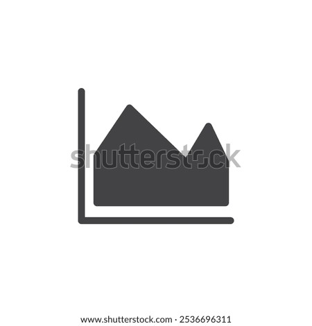 Area Chart Icon Flat simple outline set