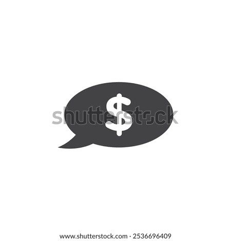 Comment dollar icon Flat simple outline set