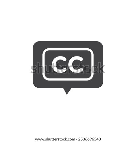 Closed caption icon Flat simple outline set