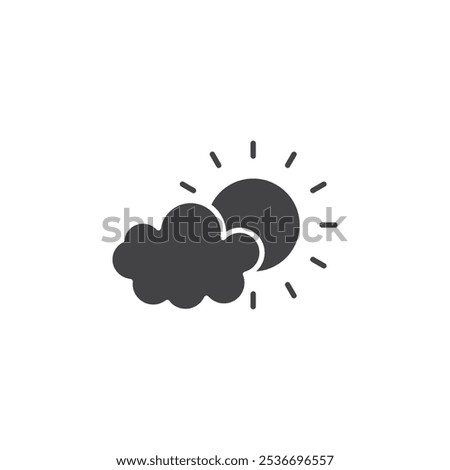 Cloud sun icon Flat simple outline set